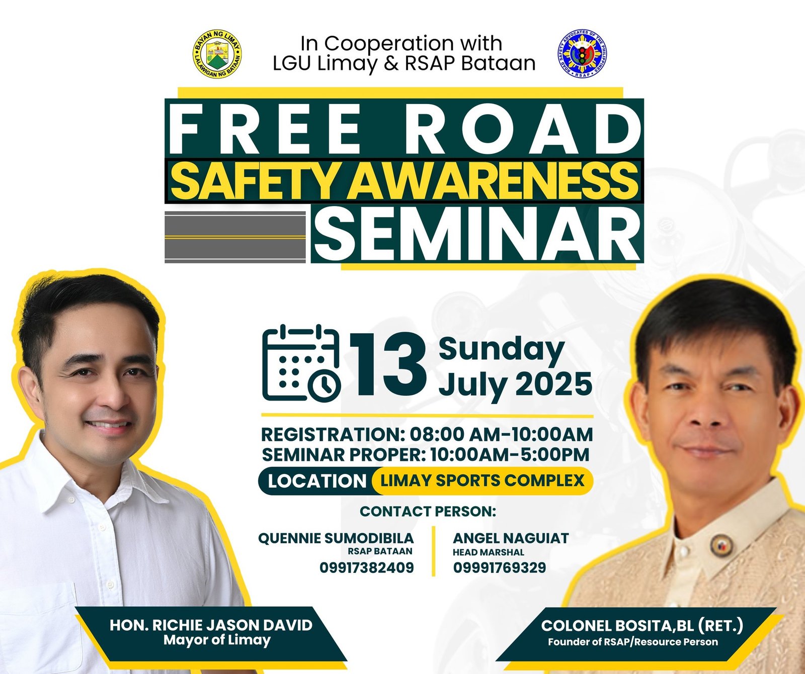 𝗙𝗥𝗘𝗘 𝗥𝗢𝗔𝗗 𝗦𝗔𝗙𝗘𝗧𝗬 𝗔𝗪𝗔𝗥𝗘𝗡𝗘𝗦𝗦 𝗦𝗘𝗠𝗜𝗡𝗔𝗥 𝗛𝗔𝗡𝗗𝗢𝗚 𝗡𝗚 𝗟𝗚𝗨 𝗟𝗜𝗠𝗔𝗬 𝗔𝗧 𝗥𝗦𝗔𝗣 𝗕𝗔𝗧𝗔𝗔𝗡